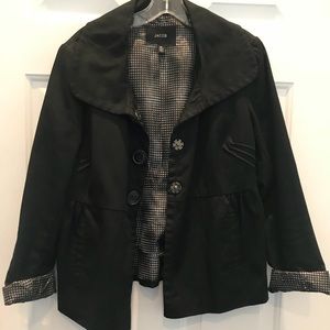 Black 3 button Jacket with ruffle hem